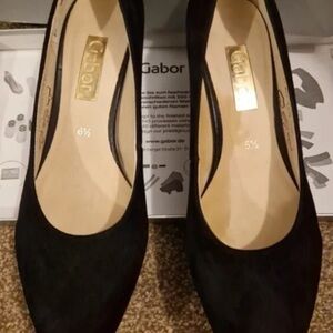 Gabor Classic Black Suede Heels